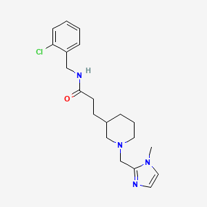 N-(2-chlorobenzyl)-3-{1-[(1-methyl-1H-imidazol-2-yl)methyl]-3-piperidinyl}propanamide