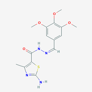 molecular formula C15H18N4O4S B380629 2-amino-4-methyl-N'-(3,4,5-trimethoxybenzylidene)-1,3-thiazole-5-carbohydrazide CAS No. 307533-33-1