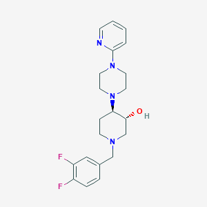 (3R*,4R*)-1-(3,4-difluorobenzyl)-4-[4-(2-pyridinyl)-1-piperazinyl]-3-piperidinol