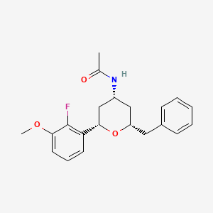 molecular formula C21H24FNO3 B3806316 N-[(2S*,4R*,6S*)-2-benzyl-6-(2-fluoro-3-methoxyphenyl)tetrahydro-2H-pyran-4-yl]acetamide 