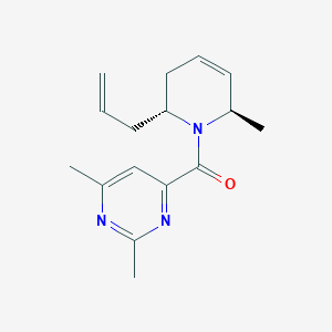 molecular formula C16H21N3O B3806319 4-{[(2R*,6R*)-2-allyl-6-methyl-3,6-dihydropyridin-1(2H)-yl]carbonyl}-2,6-dimethylpyrimidine 