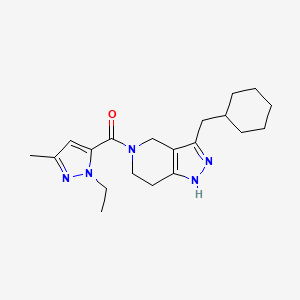 molecular formula C20H29N5O B3806321 3-(cyclohexylmethyl)-5-[(1-ethyl-3-methyl-1H-pyrazol-5-yl)carbonyl]-4,5,6,7-tetrahydro-1H-pyrazolo[4,3-c]pyridine 