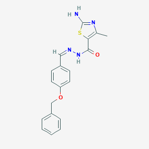 molecular formula C19H18N4O2S B380633 2-amino-N'-[4-(benzyloxy)benzylidene]-4-methyl-1,3-thiazole-5-carbohydrazide 