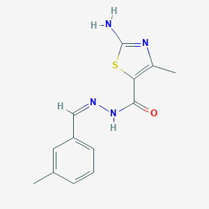 molecular formula C13H14N4OS B380636 2-amino-4-methyl-N'-(3-methylbenzylidene)-1,3-thiazole-5-carbohydrazide CAS No. 307533-42-2