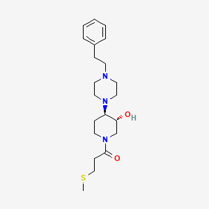 (3R*,4R*)-1-[3-(methylthio)propanoyl]-4-[4-(2-phenylethyl)-1-piperazinyl]-3-piperidinol