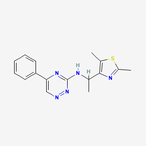 molecular formula C16H17N5S B3806383 N-[1-(2,5-dimethyl-1,3-thiazol-4-yl)ethyl]-5-phenyl-1,2,4-triazin-3-amine 