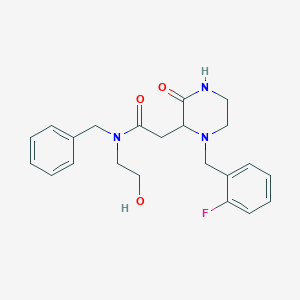 N-benzyl-2-[1-(2-fluorobenzyl)-3-oxo-2-piperazinyl]-N-(2-hydroxyethyl)acetamide