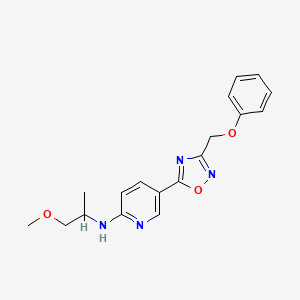 molecular formula C18H20N4O3 B3806426 N-(2-methoxy-1-methylethyl)-5-[3-(phenoxymethyl)-1,2,4-oxadiazol-5-yl]-2-pyridinamine 