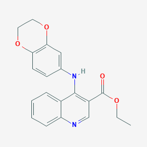 4-(2,3-Dihydro-1,4-benzodioxin-6-ylamino)-3-quinolinecarboxylic acid ethyl ester