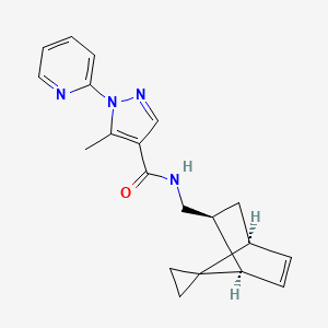 molecular formula C20H22N4O B3806442 5-methyl-1-pyridin-2-yl-N-[(1R*,2S*,4S*)-spiro[bicyclo[2.2.1]heptane-7,1'-cyclopropane]-5-en-2-ylmethyl]-1H-pyrazole-4-carboxamide 