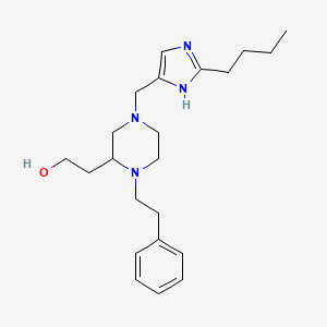 2-[4-[(2-butyl-1H-imidazol-4-yl)methyl]-1-(2-phenylethyl)-2-piperazinyl]ethanol