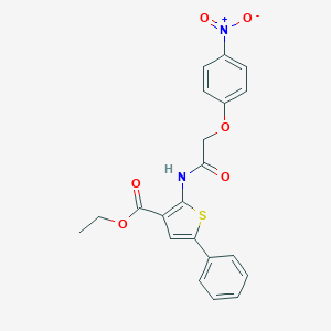molecular formula C21H18N2O6S B380648 Ethyl 2-{[(4-nitrophenoxy)acetyl]amino}-5-phenylthiophene-3-carboxylate CAS No. 307536-31-8