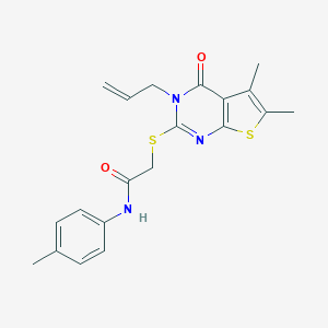 2-(5,6-dimethyl-4-oxo-3-prop-2-enylthieno[2,3-d]pyrimidin-2-yl)sulfanyl-N-(4-methylphenyl)acetamide
