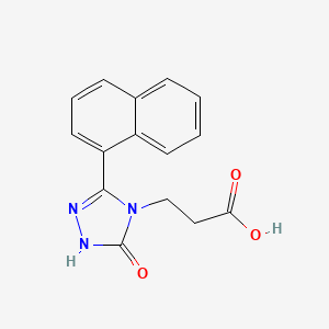 molecular formula C15H13N3O3 B3806496 3-[3-(1-naphthyl)-5-oxo-1,5-dihydro-4H-1,2,4-triazol-4-yl]propanoic acid 