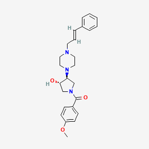 (3S*,4S*)-1-(4-methoxybenzoyl)-4-{4-[(2E)-3-phenyl-2-propen-1-yl]-1-piperazinyl}-3-pyrrolidinol