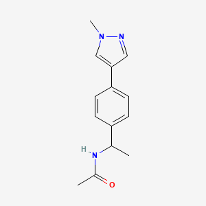 molecular formula C14H17N3O B3806509 N-{1-[4-(1-methyl-1H-pyrazol-4-yl)phenyl]ethyl}acetamide 