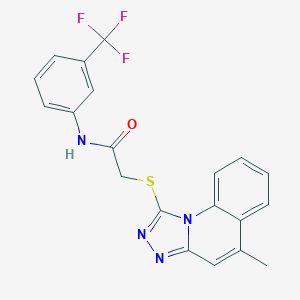 2-[(5-methyl[1,2,4]triazolo[4,3-a]quinolin-1-yl)sulfanyl]-N-[3-(trifluoromethyl)phenyl]acetamide