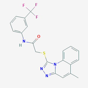 molecular formula C20H15F3N4OS B380651 2-[(5-metil[1,2,4]triazolo[4,3-a]quinolin-1-il)sulfanil]-N-[3-(trifluorometil)fenil]acetamida CAS No. 314260-30-5