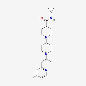 molecular formula C23H36N4O B3806516 N-cyclopropyl-1'-[1-methyl-2-(4-methyl-2-pyridinyl)ethyl]-1,4'-bipiperidine-4-carboxamide 