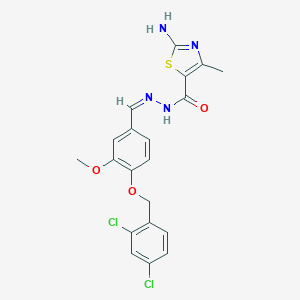 molecular formula C20H18Cl2N4O3S B380652 2-amino-N'-{4-[(2,4-dichlorobenzyl)oxy]-3-methoxybenzylidene}-4-methyl-1,3-thiazole-5-carbohydrazide CAS No. 340827-45-4