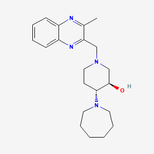 molecular formula C21H30N4O B3806524 (3R*,4R*)-4-(1-azepanyl)-1-[(3-methyl-2-quinoxalinyl)methyl]-3-piperidinol 