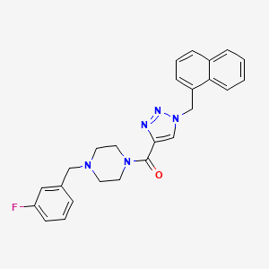 molecular formula C25H24FN5O B3806528 1-(3-fluorobenzyl)-4-{[1-(1-naphthylmethyl)-1H-1,2,3-triazol-4-yl]carbonyl}piperazine 