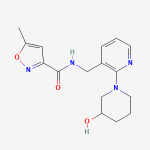 molecular formula C16H20N4O3 B3806541 N-{[2-(3-hydroxy-1-piperidinyl)-3-pyridinyl]methyl}-5-methyl-3-isoxazolecarboxamide 