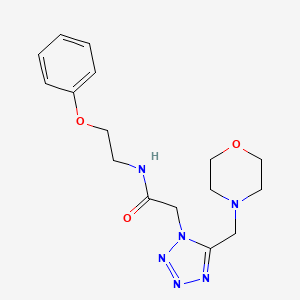 molecular formula C16H22N6O3 B3806547 2-[5-(4-morpholinylmethyl)-1H-tetrazol-1-yl]-N-(2-phenoxyethyl)acetamide 