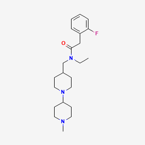molecular formula C22H34FN3O B3806549 N-ethyl-2-(2-fluorophenyl)-N-[(1'-methyl-1,4'-bipiperidin-4-yl)methyl]acetamide 
