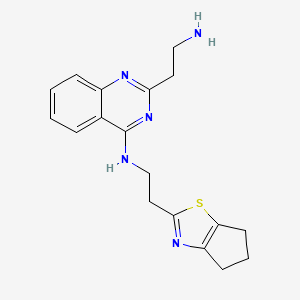 molecular formula C18H21N5S B3806562 2-(2-aminoethyl)-N-[2-(5,6-dihydro-4H-cyclopenta[d][1,3]thiazol-2-yl)ethyl]-4-quinazolinamine dihydrochloride 