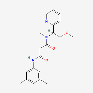 molecular formula C20H25N3O3 B3806565 N'-(3,5-dimethylphenyl)-N-(2-methoxy-1-pyridin-2-ylethyl)-N-methylmalonamide 