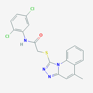 molecular formula C19H14Cl2N4OS B380657 N-(2,5-dichlorophenyl)-2-[(5-methyl[1,2,4]triazolo[4,3-a]quinolin-1-yl)sulfanyl]acetamide CAS No. 314260-62-3