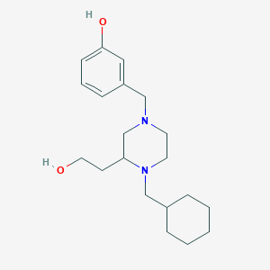 3-{[4-(cyclohexylmethyl)-3-(2-hydroxyethyl)-1-piperazinyl]methyl}phenol