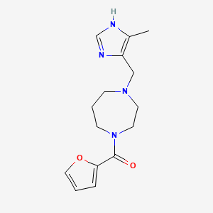 molecular formula C15H20N4O2 B3806630 1-(2-furoyl)-4-[(4-methyl-1H-imidazol-5-yl)methyl]-1,4-diazepane 