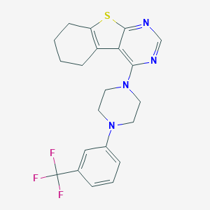 molecular formula C21H21F3N4S B380664 4-{4-[3-(Trifluoromethyl)phenyl]-1-piperazinyl}-5,6,7,8-tetrahydro[1]benzothieno[2,3-d]pyrimidine CAS No. 314260-80-5
