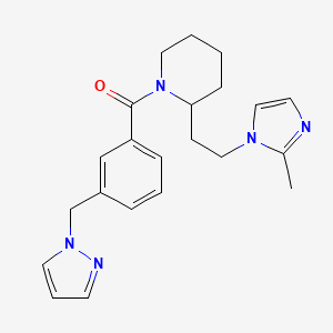 2-[2-(2-methyl-1H-imidazol-1-yl)ethyl]-1-[3-(1H-pyrazol-1-ylmethyl)benzoyl]piperidine