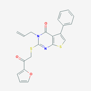 molecular formula C21H16N2O3S2 B380665 3-allyl-2-{[2-(2-furyl)-2-oxoethyl]sulfanyl}-5-phenylthieno[2,3-d]pyrimidin-4(3H)-one 