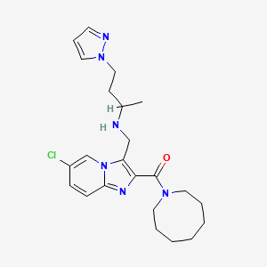 N-{[2-(1-azocanylcarbonyl)-6-chloroimidazo[1,2-a]pyridin-3-yl]methyl}-4-(1H-pyrazol-1-yl)-2-butanamine