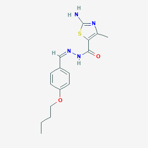 molecular formula C16H20N4O2S B380666 2-amino-N'-(4-butoxybenzylidene)-4-methyl-1,3-thiazole-5-carbohydrazide 