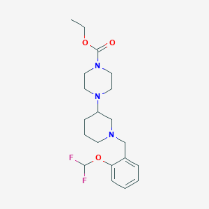 molecular formula C20H29F2N3O3 B3806665 ethyl 4-{1-[2-(difluoromethoxy)benzyl]-3-piperidinyl}-1-piperazinecarboxylate 