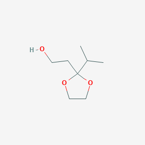molecular formula C8H16O3 B038067 2-[2-(Propan-2-yl)-1,3-dioxolan-2-yl]ethan-1-ol CAS No. 113778-66-8