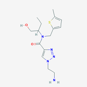molecular formula C15H23N5O2S B3806716 1-(2-aminoethyl)-N-[1-(hydroxymethyl)propyl]-N-[(5-methyl-2-thienyl)methyl]-1H-1,2,3-triazole-4-carboxamide hydrochloride 