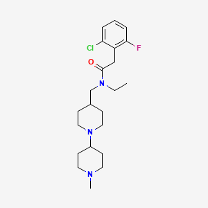 molecular formula C22H33ClFN3O B3806717 2-(2-chloro-6-fluorophenyl)-N-ethyl-N-[(1'-methyl-1,4'-bipiperidin-4-yl)methyl]acetamide 