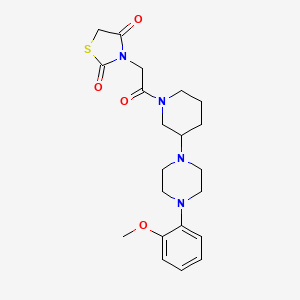 molecular formula C21H28N4O4S B3806727 3-(2-{3-[4-(2-methoxyphenyl)-1-piperazinyl]-1-piperidinyl}-2-oxoethyl)-1,3-thiazolidine-2,4-dione 