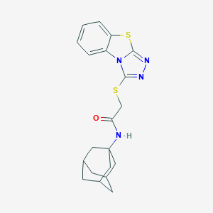 molecular formula C20H22N4OS2 B380673 N-(1-adamantyl)-2-([1,2,4]triazolo[3,4-b][1,3]benzothiazol-1-ylsulfanyl)acetamide CAS No. 314261-17-1