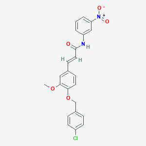 molecular formula C23H19ClN2O5 B380674 3-{4-[(4-chlorobenzyl)oxy]-3-methoxyphenyl}-N-{3-nitrophenyl}acrylamide 