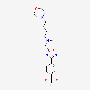 molecular formula C19H25F3N4O2 B3806745 N-methyl-4-(4-morpholinyl)-N-({3-[4-(trifluoromethyl)phenyl]-1,2,4-oxadiazol-5-yl}methyl)-1-butanamine 