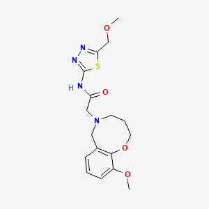 molecular formula C17H22N4O4S B3806750 2-(10-methoxy-3,4-dihydro-2H-1,5-benzoxazocin-5(6H)-yl)-N-[5-(methoxymethyl)-1,3,4-thiadiazol-2-yl]acetamide 