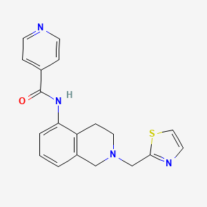 molecular formula C19H18N4OS B3806757 N-[2-(1,3-thiazol-2-ylmethyl)-1,2,3,4-tetrahydro-5-isoquinolinyl]isonicotinamide 