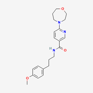 molecular formula C21H27N3O3 B3806765 N-[3-(4-methoxyphenyl)propyl]-6-(1,4-oxazepan-4-yl)nicotinamide 